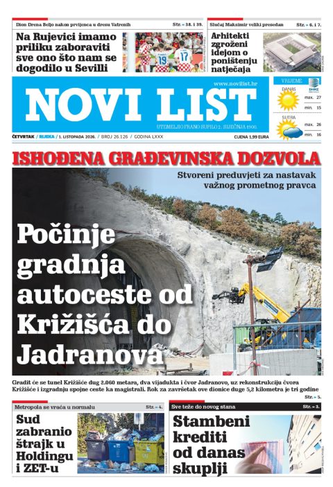 Novi list, 1. listopada 2026.