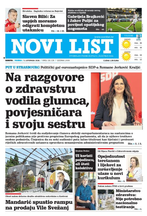 Novi list, 3. listopada 2026.
